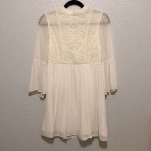 Forever 21 White Lace Chiffon Dress